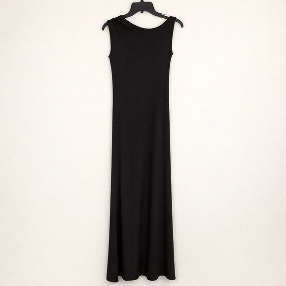 Marcella NYC Laurel Gown Dress Asymmetrical European Stretch Jersey XL Black - Picture 9 of 15